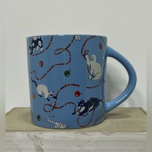 Cat Stoneware Coffee Blue Mug Wondershop Meowy Christmas Fun Whimslical